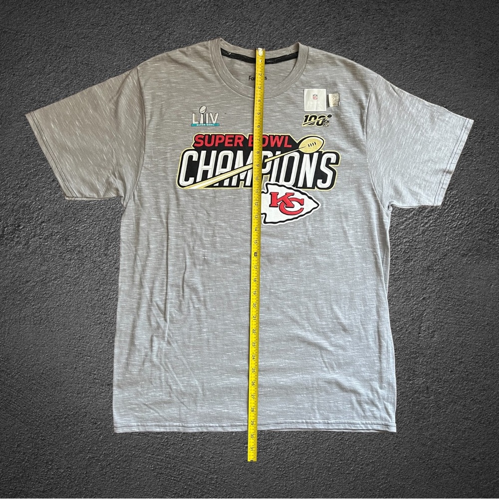 NWOT Fanatics Kansas City Chiefs Superbowl 54 Champions Gray Shirt Size Large. - Picture 6 of 7
